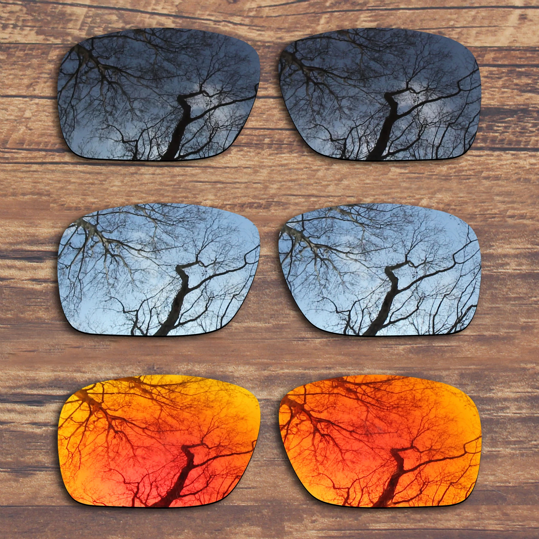 Millerswap 3 Pairs Black.Silver.Fire Red Polarizzati Lenti Di Ricambio Per Oakley Holbrook Oo9102 Occhiali Da Sole