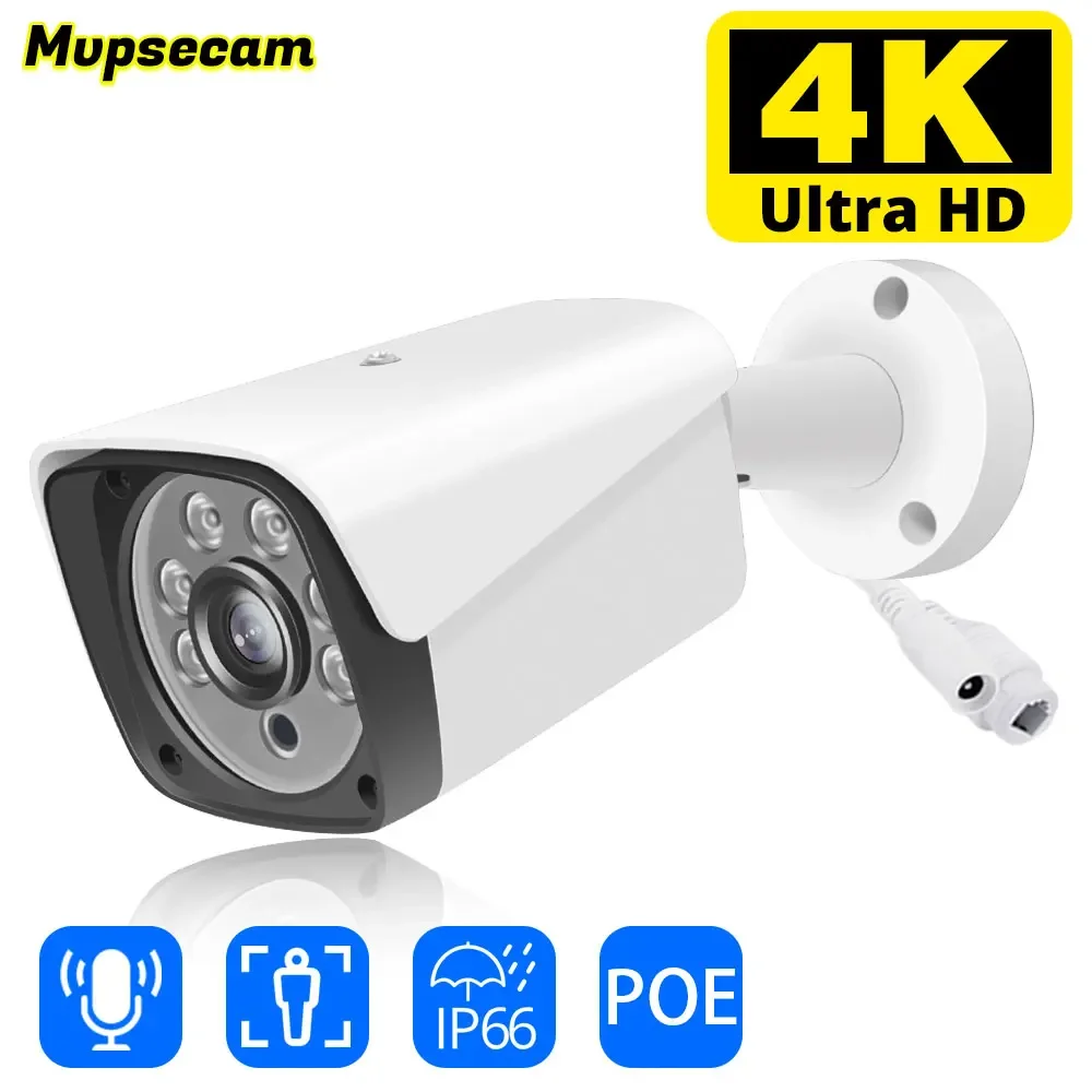 Poe 8Mp 4K Ip Camera Rj45 Outdoor Impermeabile H265 Security Surveillance Bullet Cctv Camera Motion Detection Smart Home Wired Cam