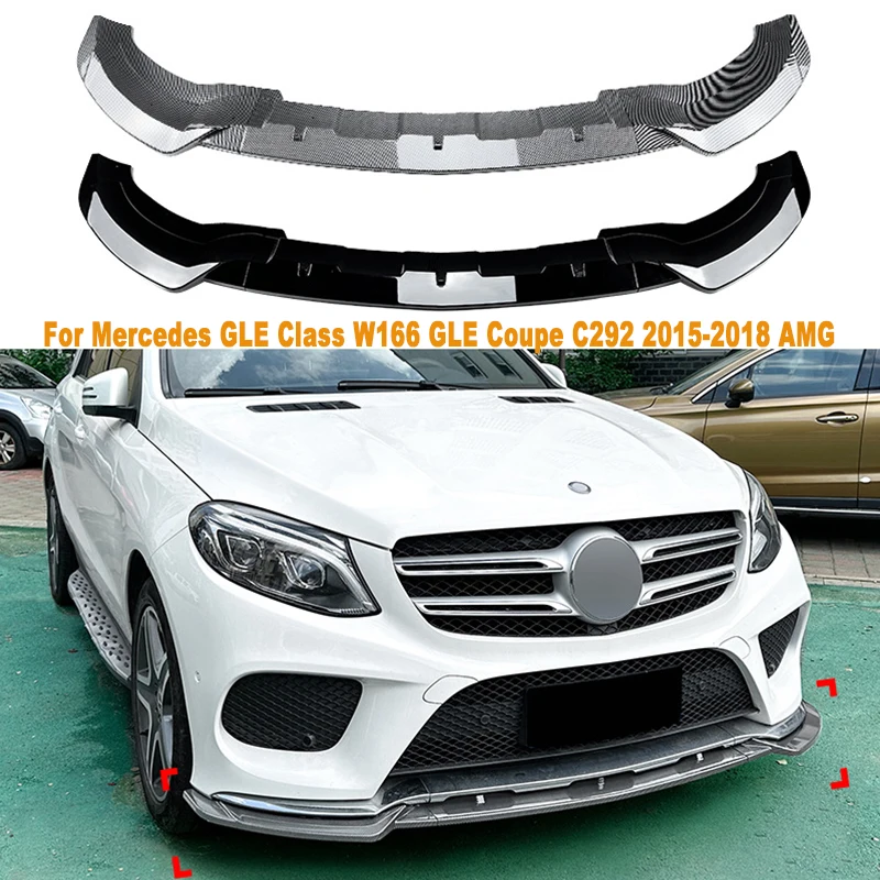 Per Mercedes Gle Class W166 Gle Coupe C292 2015-2018 Amg Paraurti Anteriore Lip Splitter Diffusore Body Kit Spoiler Paraurti Accessori