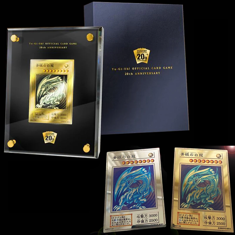 Fai Da Te Yu-Gi-Oh! 20Th Anniversary Gold Edition Blue-Eyes White Dragon Red-Eyes Black Dragon Yugioh Cards Hobby Game Collection Card
