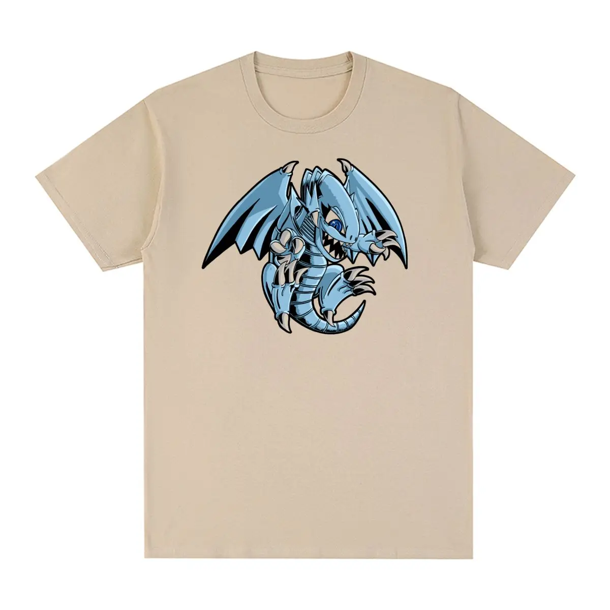 Maglietta Vintage Dinosauro Blu Harajuku Streetwear Moda Occhi Blu Maglietta Da Uomo In Cotone Drago Bianco Nuova Maglietta Da Donna Top