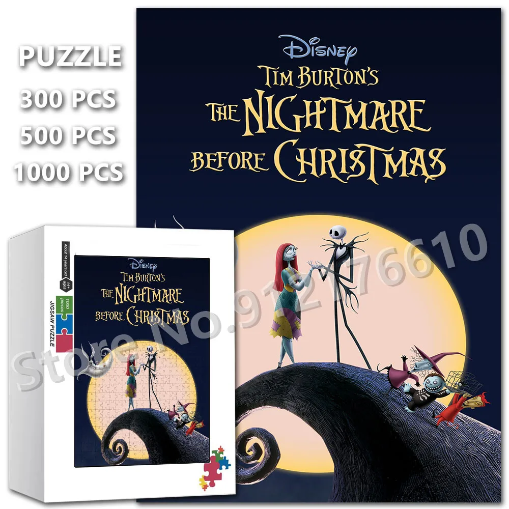 Disney Cartoon Animation Jigsaw Puzzle 300/500/1000 Pezzi The Nightmare Before Christmas Decompress Educational Puzzle Gifts