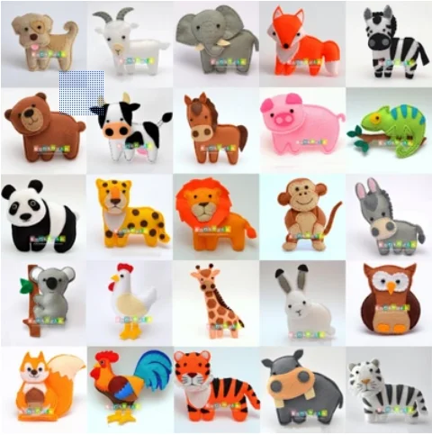 Fai Da Te Grande Mondo Animale Foresta Zoo Bambole Tessuto Feltro Kit Panno Non Tessuto Mestiere Cucito Fai Da Te Set Lavoro Manuale Materiale Fai Da 