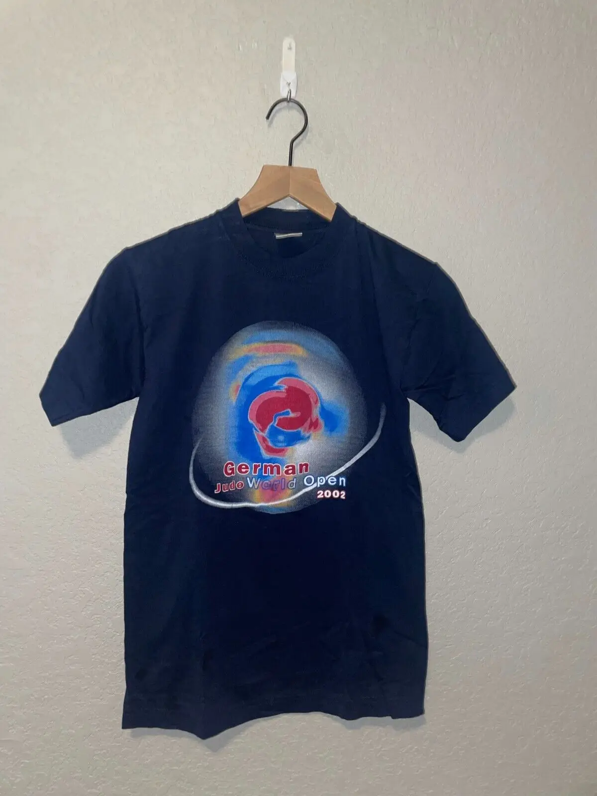 2002 German Judo World Open Blue Germany Blue Shirt 2000S Y2K S Maniche Lunghe Piccole
