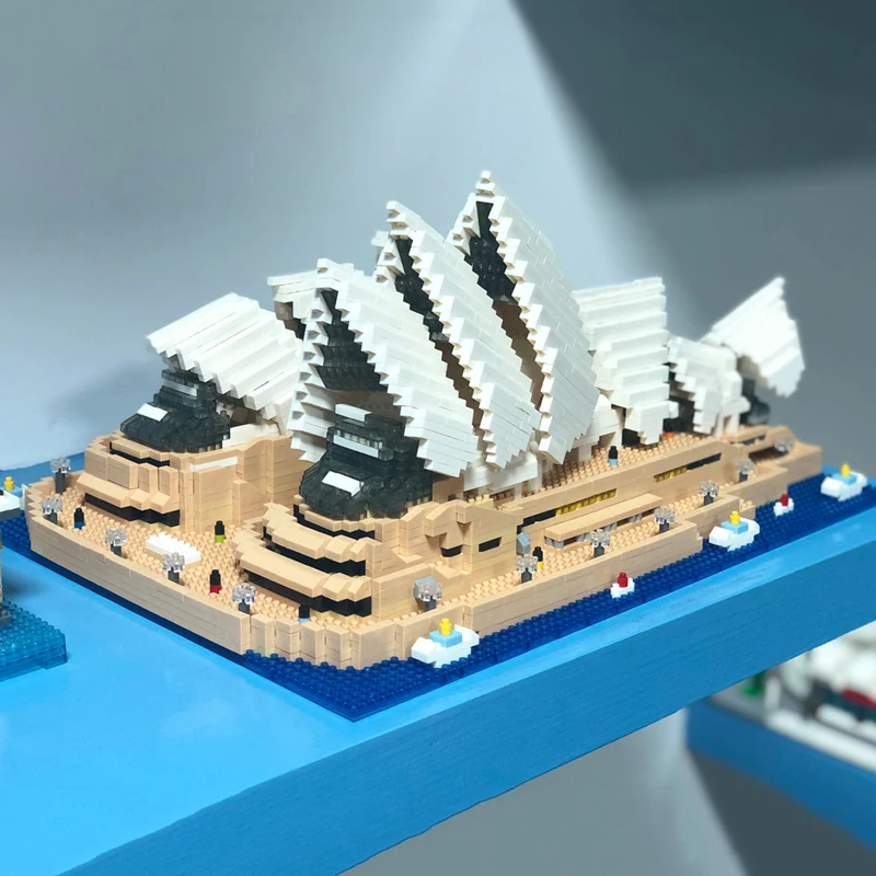 3D Mini Diamond Blocks Mattoni Building World Architecture Sydney Opera House Theatre Ocean Ship Toy Per Bambini