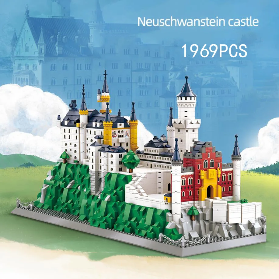 Architettura Storica Di Fama Mondiale Germania Free State Of Bavaria Build Block New Swan Stone Castle Model Brick Toys Collection