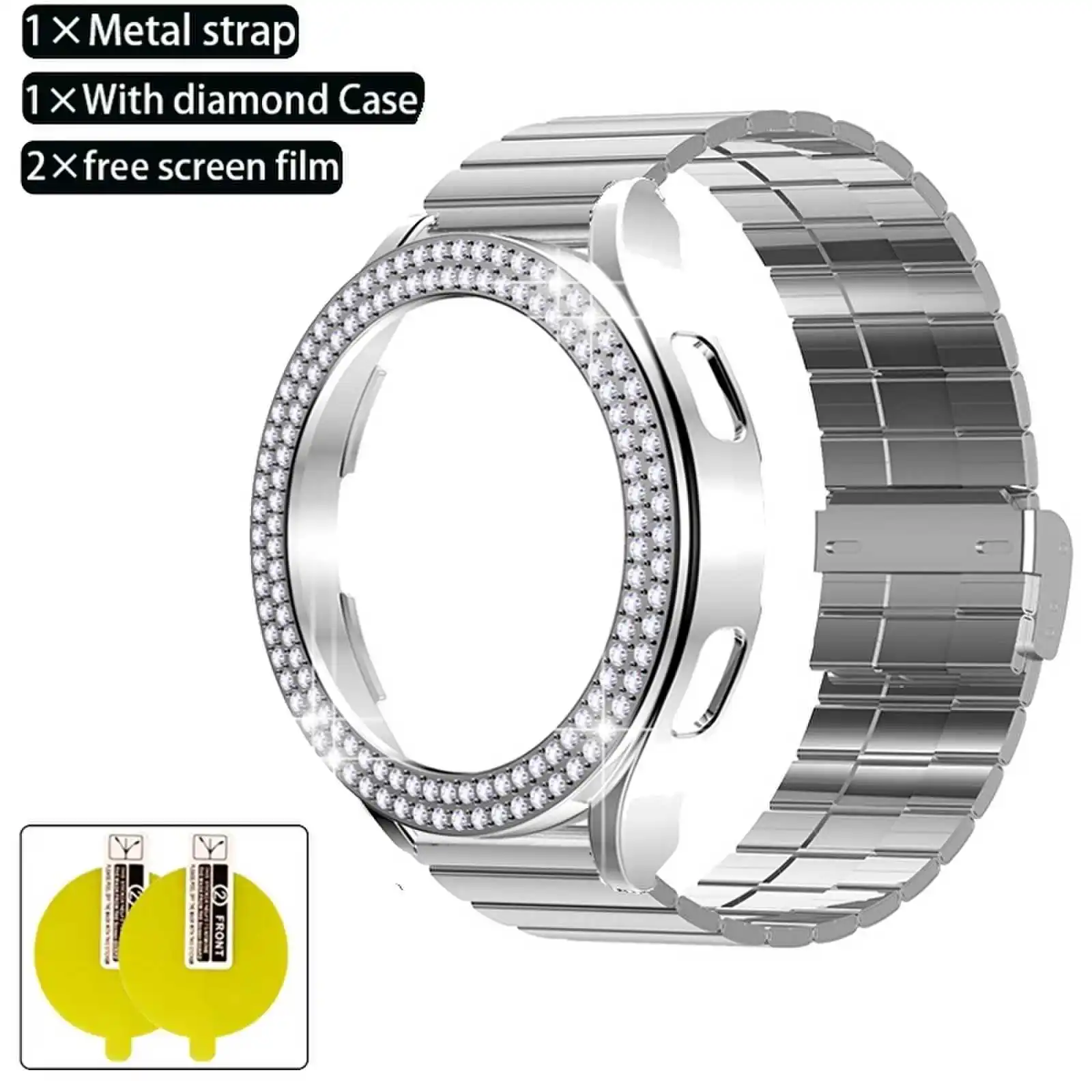 Per Samsung Galaxy Watch 6 40Mm 44Mm Cinturino + Custodia Protettiva Con Diamanti Per Galaxy Watch 6 5 4 40Mm 44Mm Accessori Bracciale