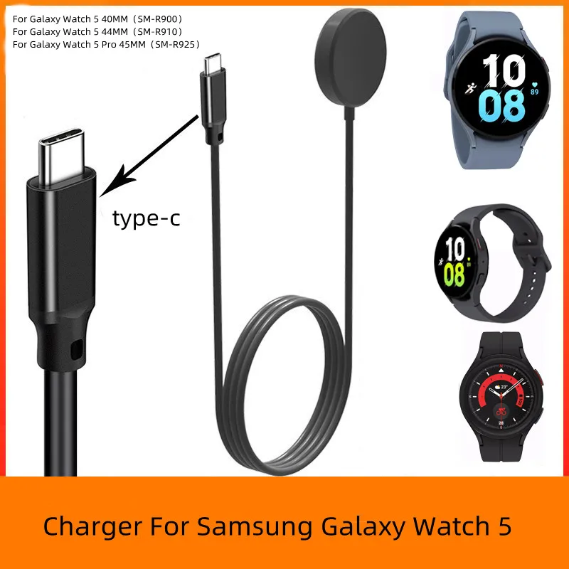 Per Samsung Galaxy Watch 5 Pro Cavo Di Ricarica Per Caricabatterie Wireless Da 45Mm Pd Black