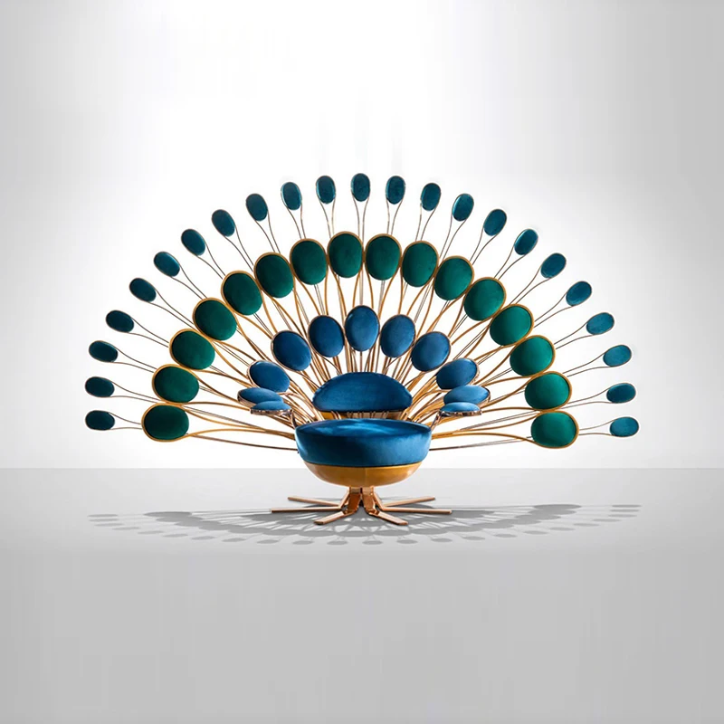 Poltrona Pavone Italiana Personalizzata Online Red Creative Designer Peacock Open Screen Chair Art Sofa Single Chair