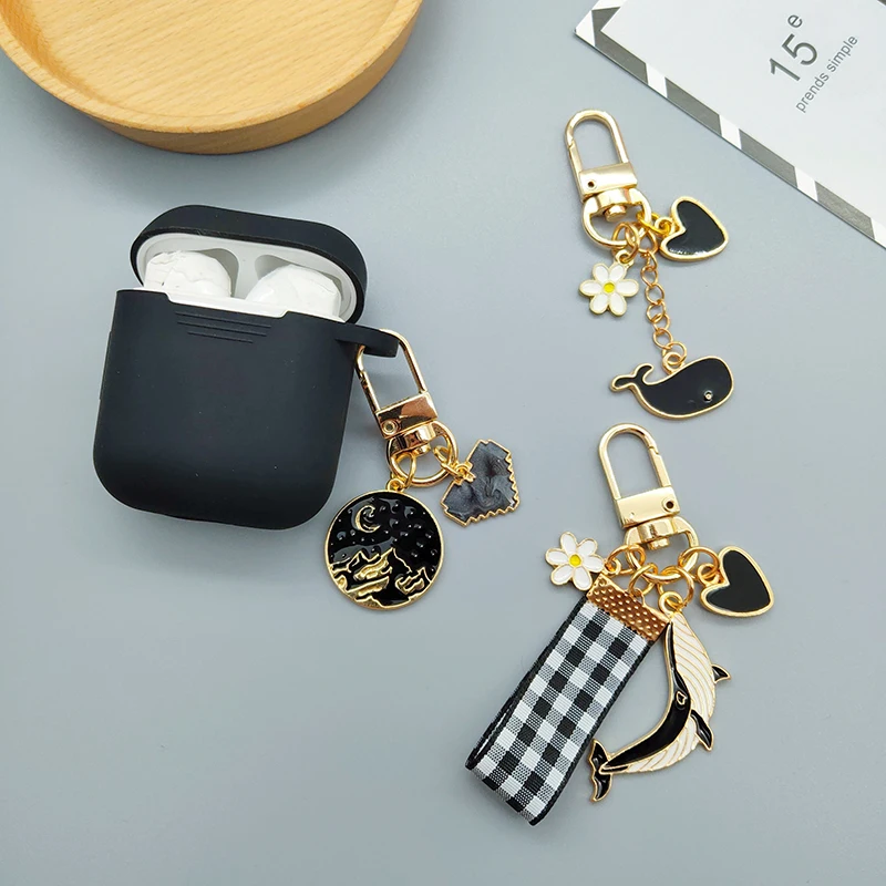 Ins Cute Cosmic Moon Pendant Per Apple Airpods 2 Pro 3 Headset Box Cover Per Air Pods Pro 2 3Rd Earbuds Case Box Portachiavi Fiore