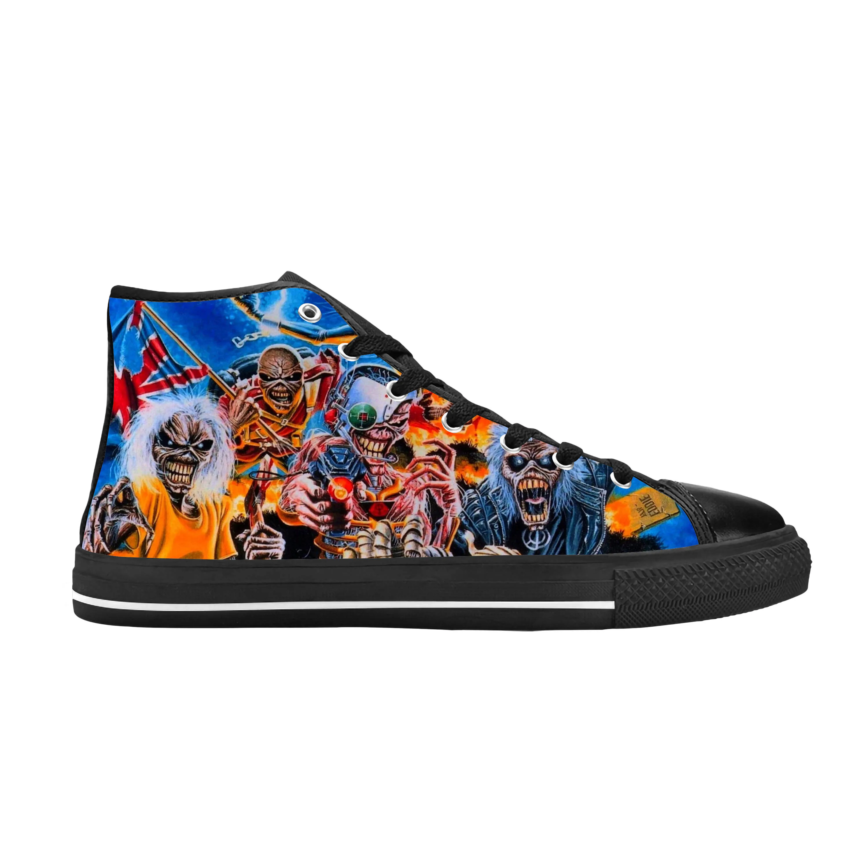 Maidens Heavy Metal Rock Band Singer Music Iron Casual Cloth Shoes High Top Confortevole Traspirante 3D Print Uomo Donna Sneakers