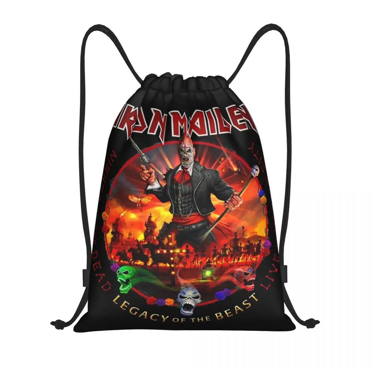 Custom Maidens Rock Heavy Metal Iron Coulisse Zaino Borse Uomo Donna Leggero