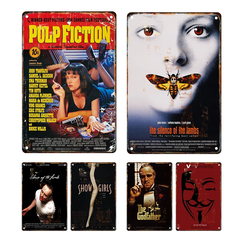 Classic Movie Pulp Fiction Metal Poster Old Film Series Targa In Latta Targhe Vintage Home Room Bar Cafe Cinema Decor Wall Aesthetic