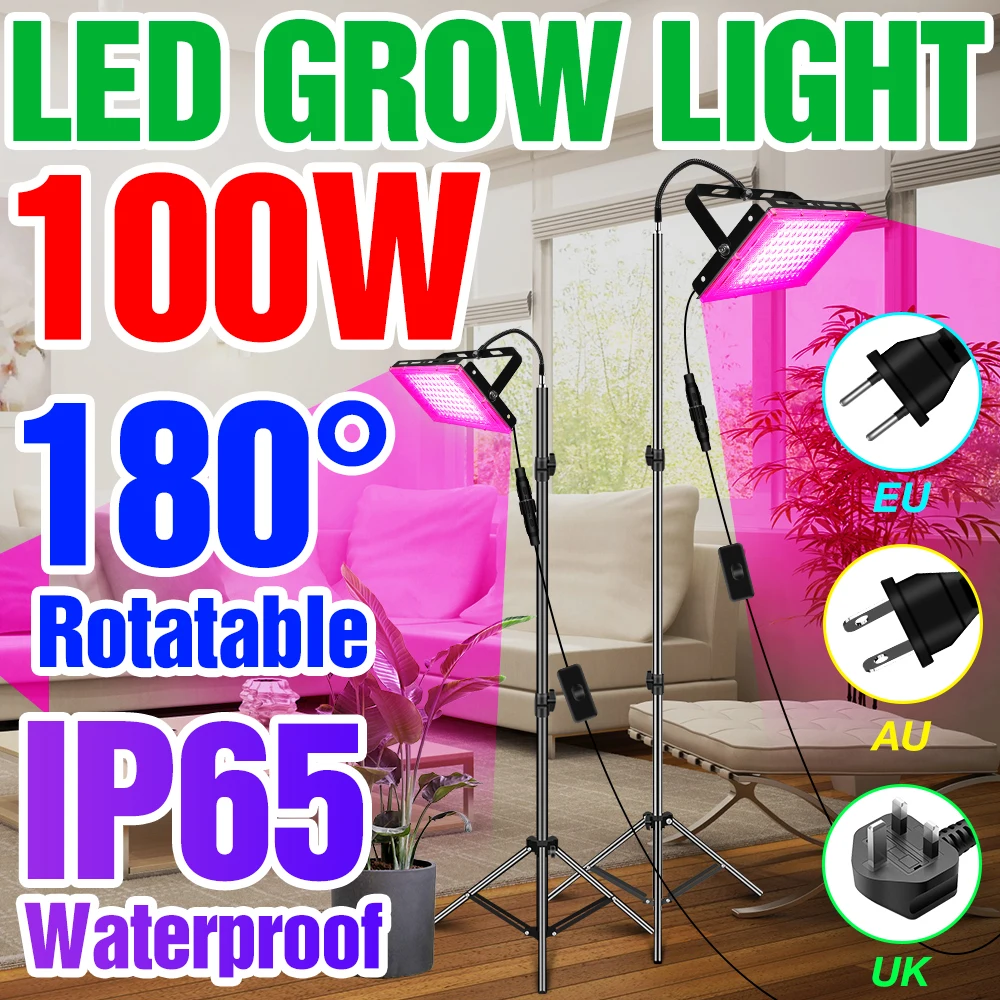 Full Spectrum Led Phytolamp Hydroponic Growth Light Waterproof Phyto Grow Lamp 25W 50W 100W Led Plant Bulb Con Supporto Grow Box