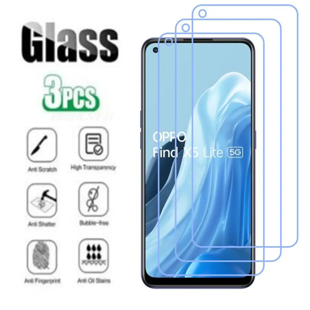 9H Protective Tempered Glass For Oppo Find X5 Lite Reno6 Lite Reno7 5G Global Phone Screen Protector Protection Cover Film