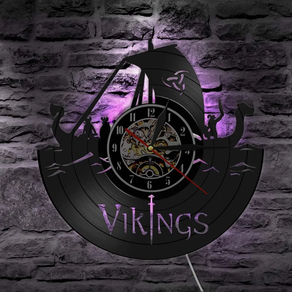 Vikings Vinile Record Orologio Da Parete Vikings Room Decor Orologio Da Parete Modern Vikings Serial Lp Wall Art Orologio Da Parete Regalo Di Complean