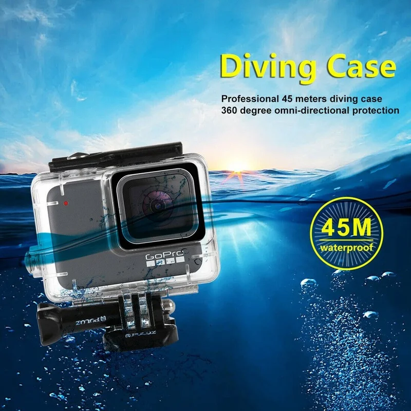 Custodia Subacquea Impermeabile 45M Per Gopro Hero7 Argento/Hero7 Bianco