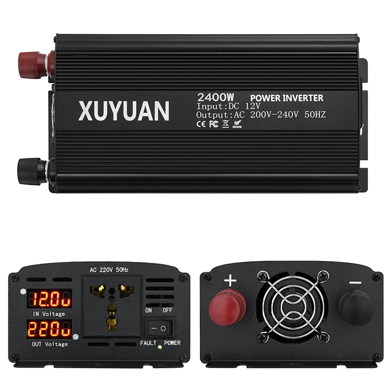 Hot 2400W Di Potenza Inverter Dc 12 V A 110V Ac 220 Volt Adattatore Per Auto Di Carica Del Convertitore Sinusoidale Modificata Onda Trasformatore