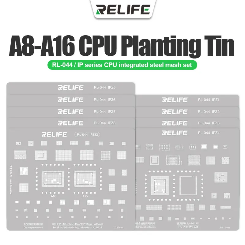 Relife A8-A16 Cpu Planting Tin Alta Temperatura E Resistenza All'Usura Rl-044 Adatto Per Iphone 6G ~ 14Pro Max Cpu Planting Tin Set
