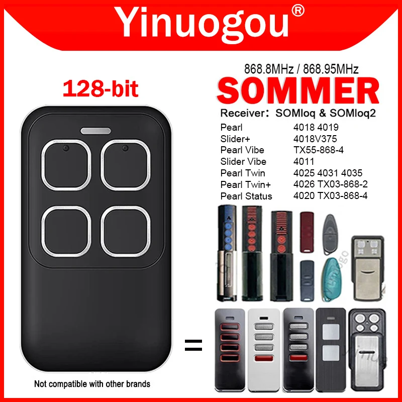 Sommer Tx55-868-4 Telecomando Per Porta Del Garage 868Mhz Sommer Pearl 4018 V375 Somloq2 Telecomando Per Porta Del Garage Barriera Portachiavi