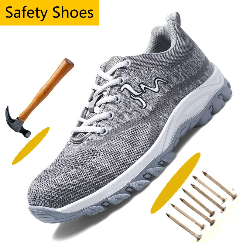Stab-Proof E Anti-Smash Puntale In Acciaio Di Sicurezza Sul Lavoro Scarpe Per Gli Uomini Mesh Traspirante Scarpe Di Sicurezza Indistruttibile Casual S