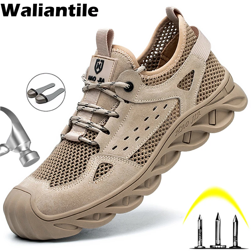 Waliantile Scarpe Antinfortunistiche Traspiranti Estive Per Uomo Scarpe Da Lavoro Antinfortunistiche Antinfortunistiche Indistruttibili Maschili