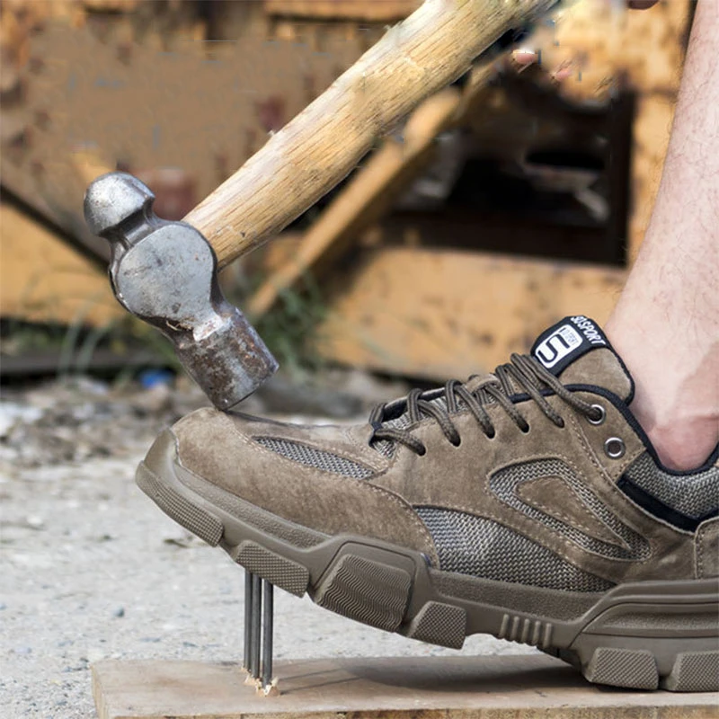 Men Outdoor Steel Toe Cap Work Safety Boot Anti-Pierce Anti-Smash Breathable Sneakers Non-Slip Climbing Hiking Hunting Shoes