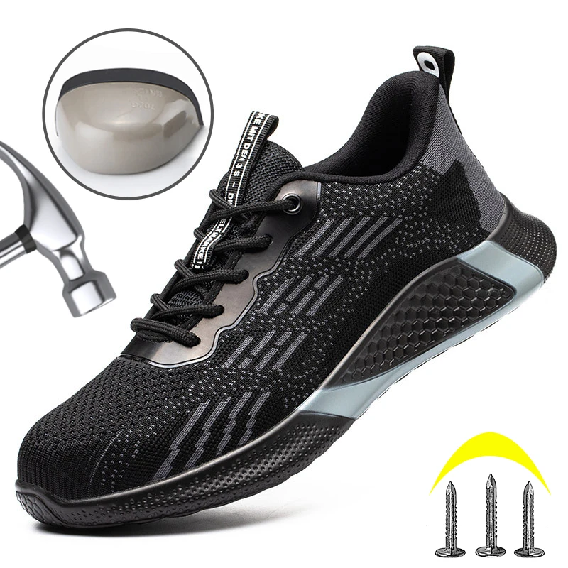 Anti-Smash Steel Toe Safety Shoes Men Indestructible Anti-Puncture Safety Shoes Industrial Work Boot Outdoor Protective Sneakers