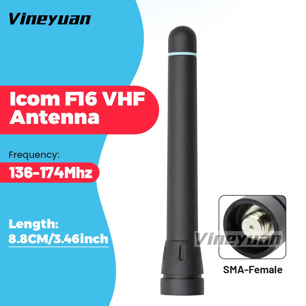 F16 Vhf 136-174Mhz Antenna Per Icom C-F3 F11 F14 F15 F16 F33 F34 F70 Ic-F3000 Ic-F3020 Ic-F3101 Radio Vhf