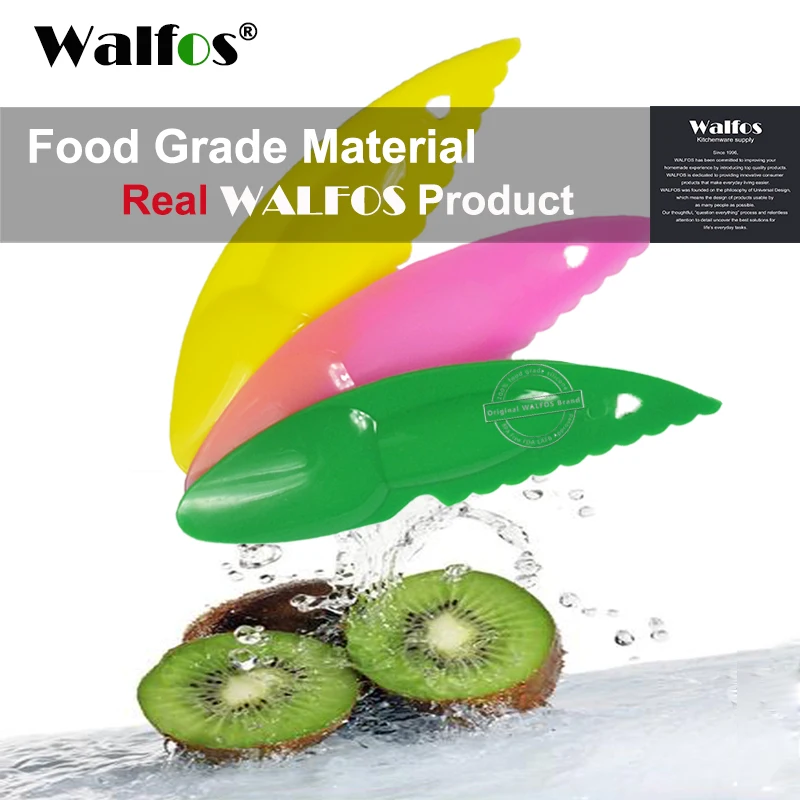 Walfos 3 Pezzi 2 In 1 Cucchiaio Di Kiwi Plastica Caramella Colore Kiwi Dig Cucchiaio Scoop Coltello Da Frutta Affettatrice Pelapatate Con Foro