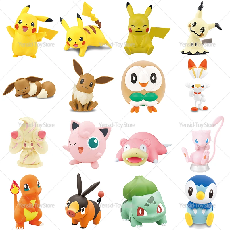 Bandai Pokemon Figure Model Kit Plamo Collection Quick Eevee Alcremie Maialino Bulbasaur Charmander Jigglypuff Pikachu
