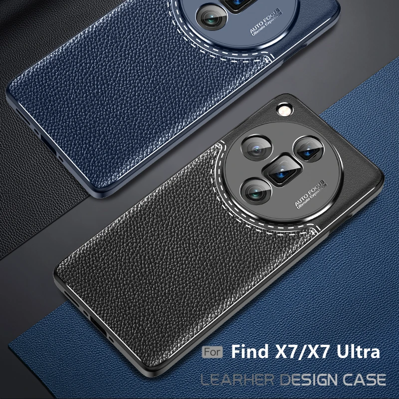 Per Oppo Find X7 Custodia Cover Oppo Find X7 Ultra Capas New Antiurto Armor Phone Bumper Back Soft Tpu Leather Fundas Oppo Find X7