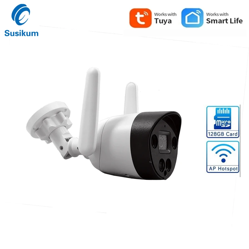1080P Tuya Smart Home Wifi Camera Outdoor Impermeabile Wireless Bullet Ip Camera Audio Bidirezionale