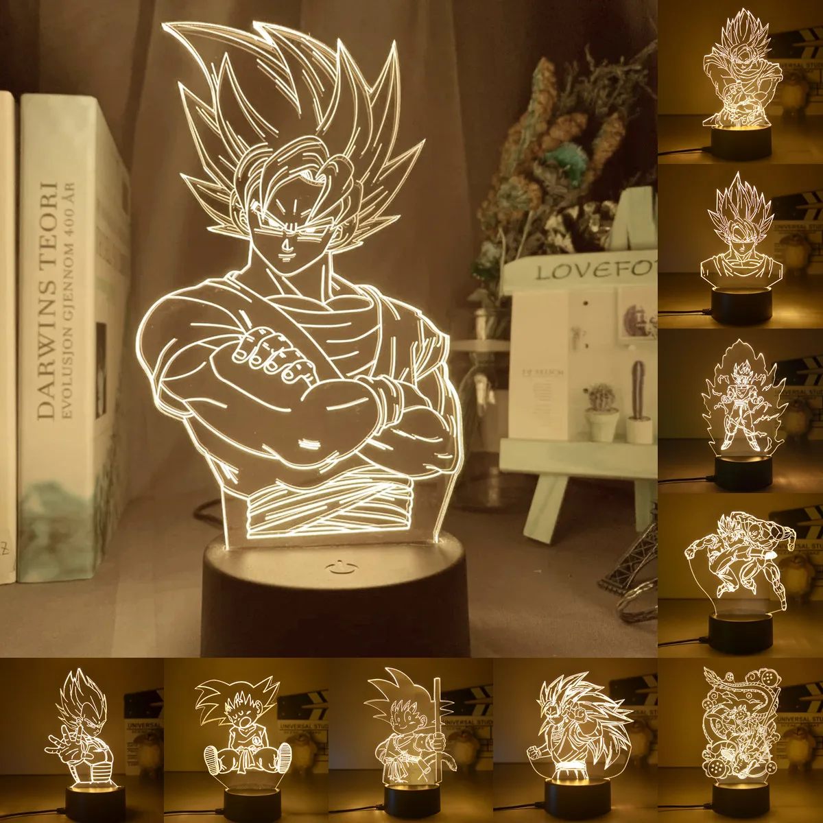 3D Anime Lamp Dragon Ball Nightlight Goku Anime Figure Led Night Light Super Saiyan Ornament Regali Di Natale Di Compleanno
