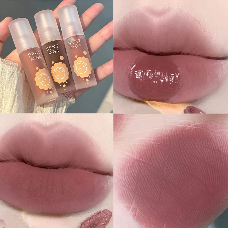 Velvet Matte Nude Lip Gloss Makeup Waterproof Long-Lasting Sexy Red Lip Mud Clay Smooth Red Lips Tint Pigment Liquid Lipstick