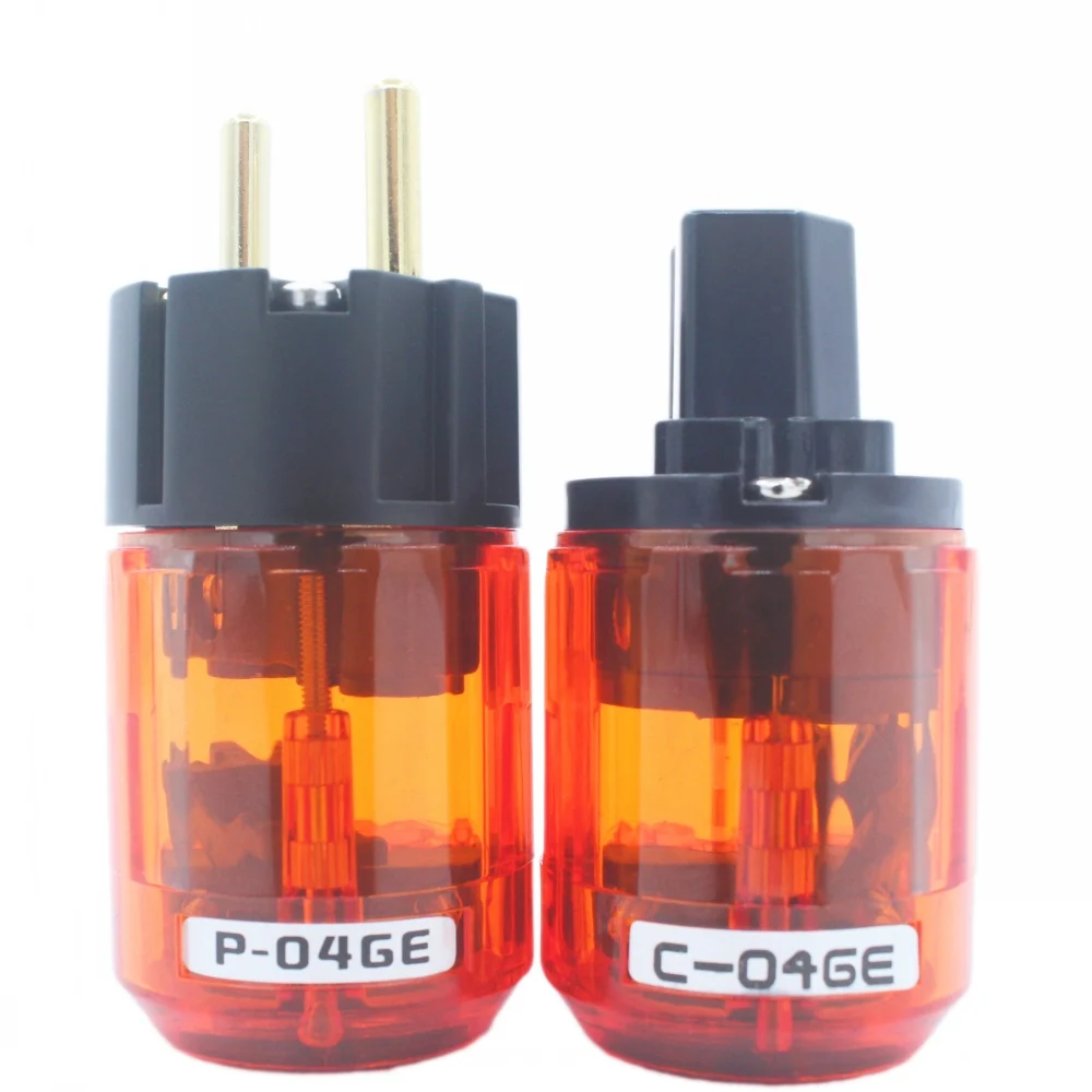 Hifi P-046E 24K Placcato Oro Schuko Power Eu Spina Maschio C-046E Connettore Iec Audio Hi-End