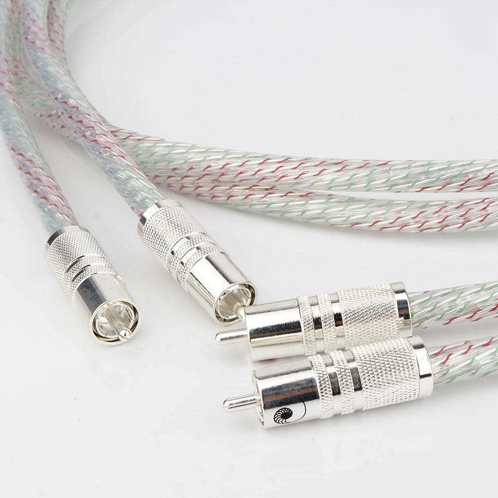 Coppia Nordost Valhalla Series 7N Cavo Hifi Stereo Rca Placcato Argento Cavo Audio Hi-Fi Da 2Rca A 2Rca Interconnet