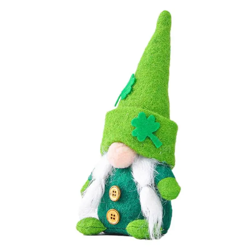 St Patricks Gnomi Peluche Shamrock Decor Senza Volto Nano Vassoio A Strati Decor 21Cm/8.26 Pollici Shamrock Ornament Green Leprechaun