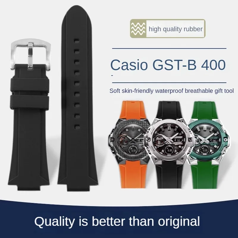 Cinturino In Gomma Impermeabile Sostituto G-Shock Serie Steel Heart Gst-B400 Modello Interfaccia Convessa Cinturino In Silicone 26-14Mm
