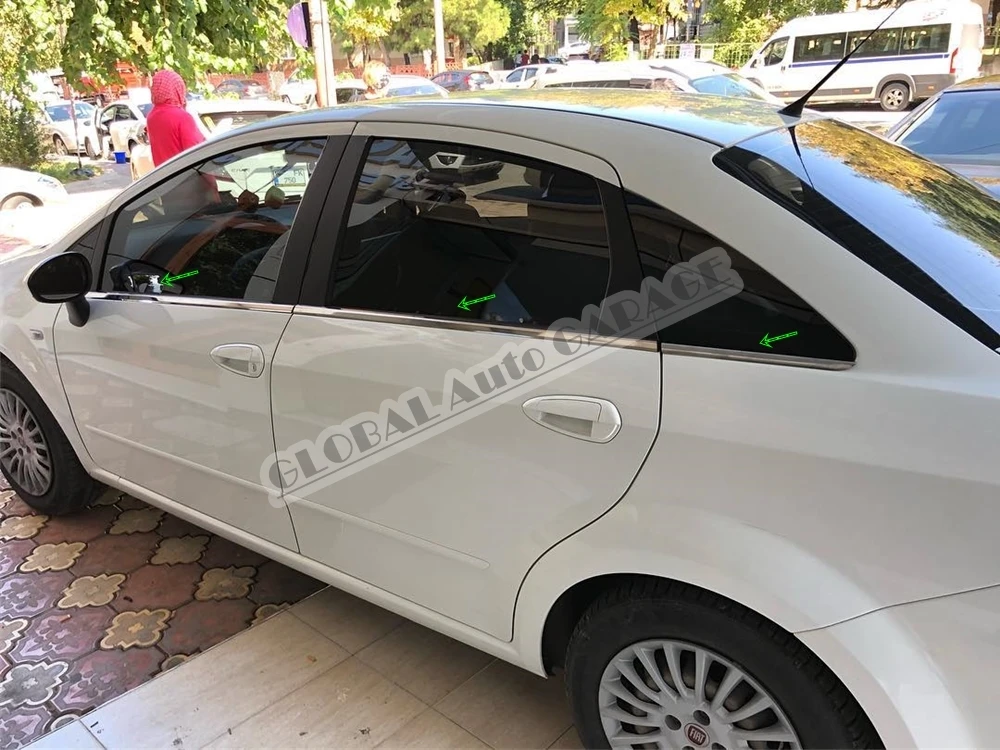 Per Fiat Linea 2007-2021 Chrome Window Molding Window Frame Framework Accessorio Per Auto Diffusore Spilitter Car-Styling Ornament