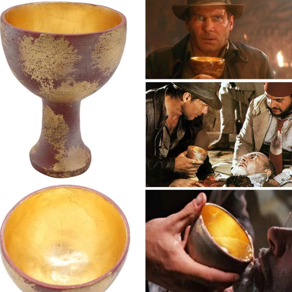 Indiana Jones Holy Graal Cup Puntelli Replica Indiana Jones Vintage Trophy Resina Artigianato Decorazioni Puntelli Di Gioco Di Ruolo Di Halloween