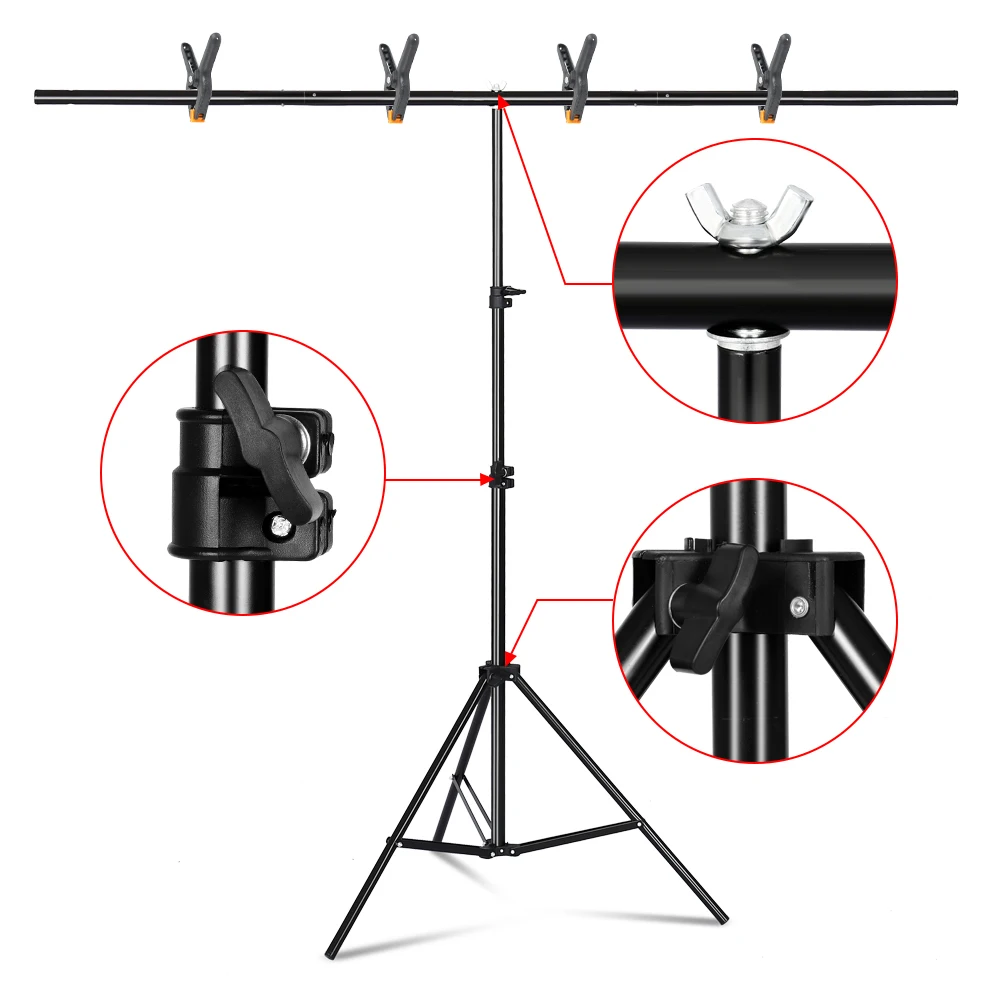 Sh Photography T-Shape Fondale Standvideo Chroma Key Green Screen Frame Stand Per Fotografia Photo Studio Puntelli