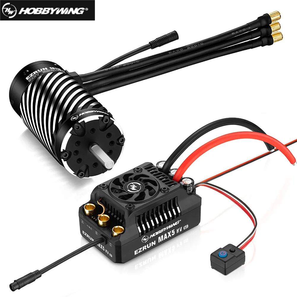Hobbywing Ezrun Max5 Hv G2 250A 6-12S Brushless Sensored Esc W/ Ezrun 56118Sd G2 650Kv 800Kv 1100Kv Motore Per 1/5 Buggy Car