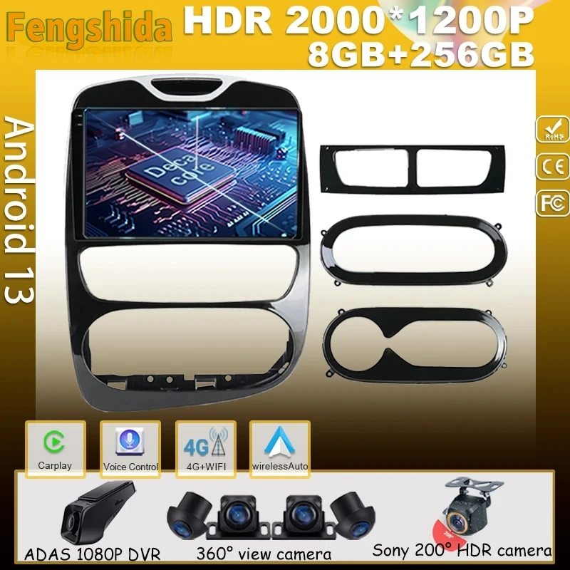 Android 13 Per Renault Clio 4 Bh98 Kh98 2012 - 2019 Car Player Auto Radio Multimedia Gps Video Navigation Carplay Camera 5G Dsp