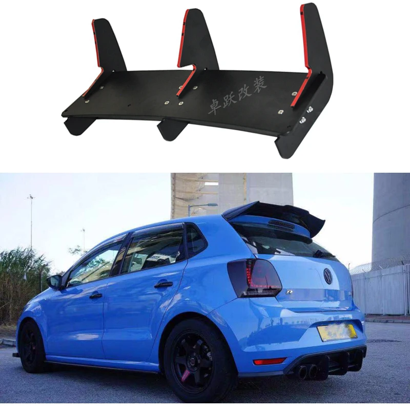 Per Polo Gti Abs Paraurti Posteriore Diffusore Paraurti Protector Per 2015-2016 Volkswagen Polo Gti Body Kit Paraurti Labbro Posteriore Spoiler Poster