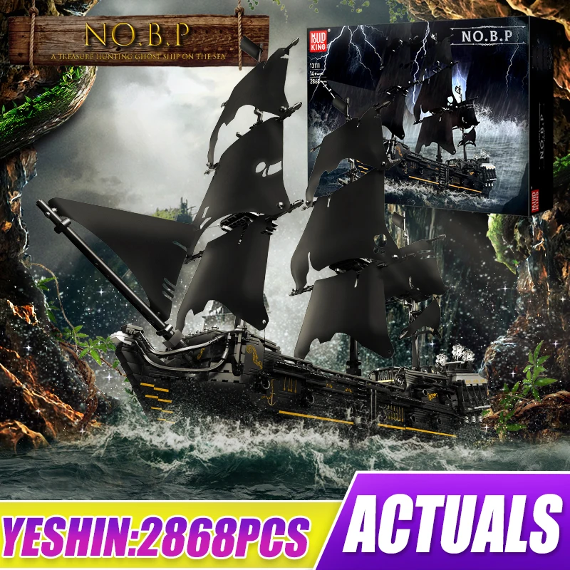 Mold King Pirate Ship Series The Moc Black Pearl Ship Building Building Toys Halloween Christmas Gift For Children