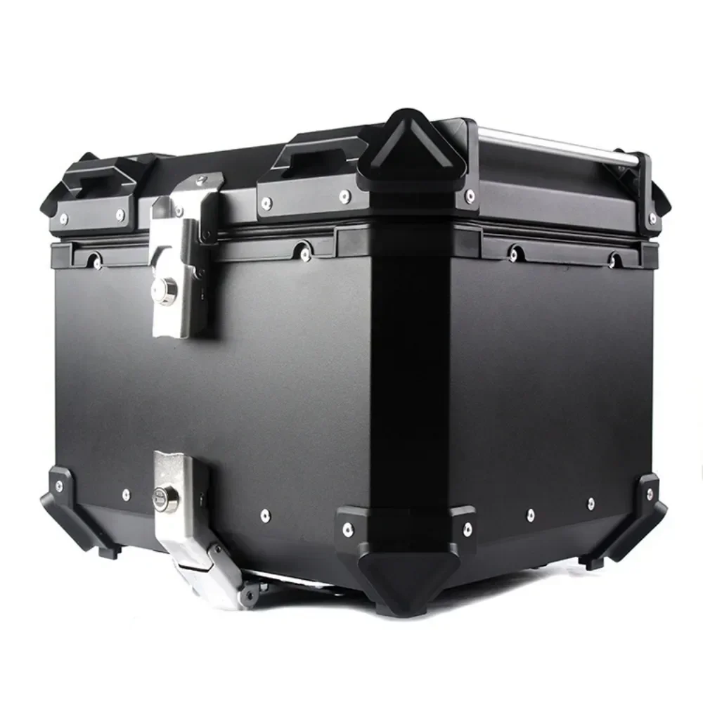 45L Universal Fit Topcase In Alluminio Moto Trunk Moto Bagaglio Caso Top Box Storage Posteriore Coda Casco Carrier Accessori
