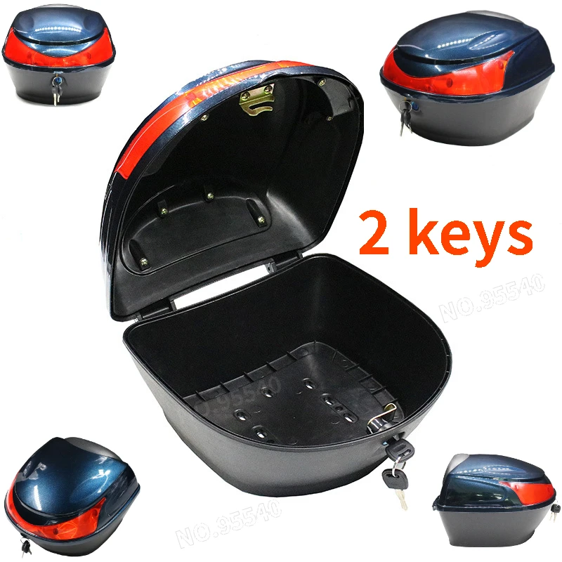 Moto Tour Tail Box Scooter Trunk Bagagli Top Lock Storage Carrier Case Con Lampada Riflettente Moto Box Moto Trunk