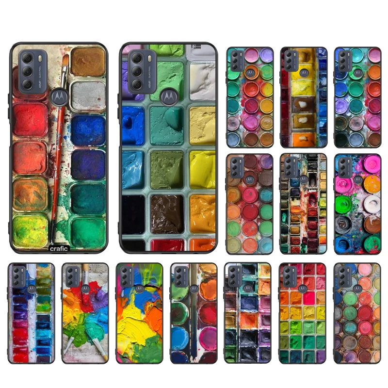 Palette Paint Box Case Per Moto G Stylus G Power G Play E22 E32 E20 E40 Edge 20 Lite 30 Neo Ultra Fusion X30 One Macro Action