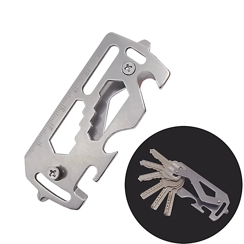 Portachiavi Outdoor Multi-Function Tool Card Cacciavite Portachiavi Fibbia Edc Portable Card Apribottiglie Chiave Esagonale Esterna